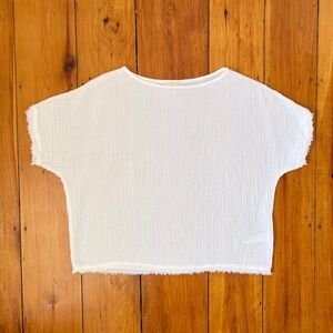 Eileen Fisher XS Organic Cotton Gauze Box Top White